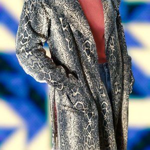 Snake Print Woven Career / Summer Coat - Medium Weight - Shinestar - Size Large